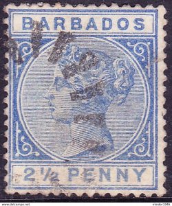 BARBADOS 1882 QV 2½d Ultramarine SG93 FU