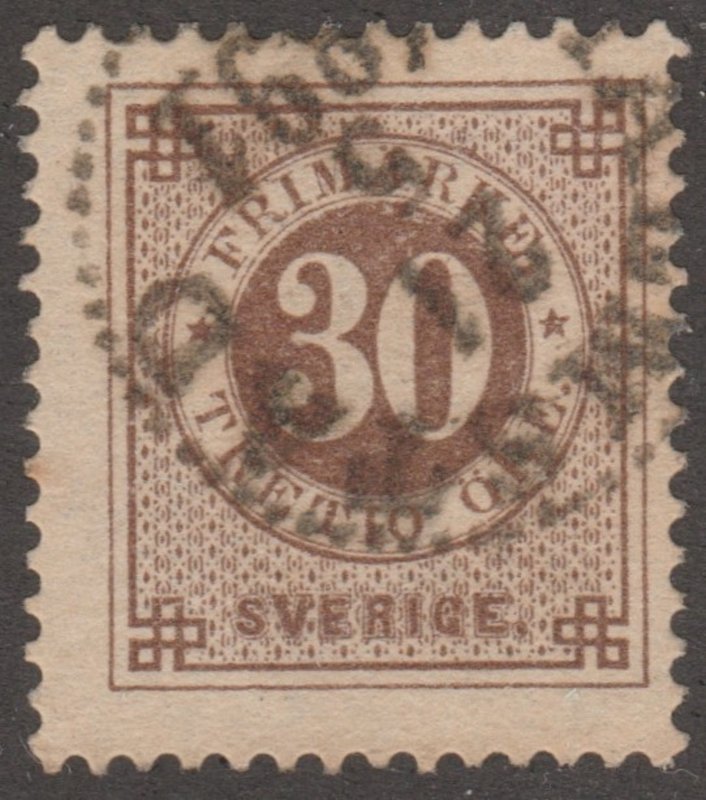 Sweden Stamp, Scott#47, used, '30',  light brown,  #M536