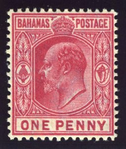 Bahamas 1906 KEVII 1d carmine-rose superb MNH. SG 72. Sc 45.