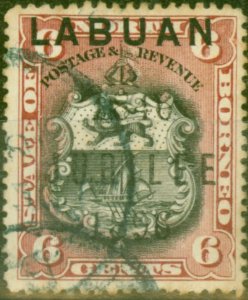 Labuan 1896 6c Black & Brown-Lake SG87 Good Used