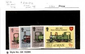 Isle of Man, Postage Stamp, #29-32 Mint NH, 1973 Railroad Engines (AB)