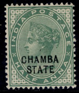 INDIAN STATES - Chamba QV SG25, ½a yellow-green, M MINT.