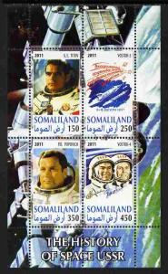 Somaliland 2011 History of Space - USSR #06 perf sheetlet...