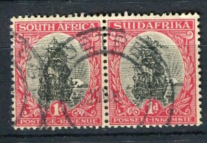 SOUTH AFRICA; 1920s-30s Dromedarius issue 1d. fine used POSTMARK Pair