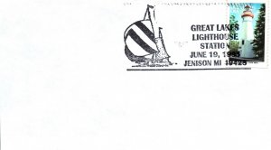 SPECIAL PICTORIAL POSTMARK CANCEL LIGHTHOUSE SERIES JENISON MICHIGAN 1995 