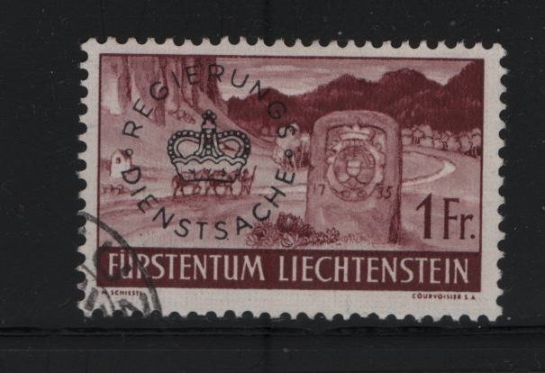 LIECHTENSTEIN O28 Used, 1937-41 Regular Issue Overprinted