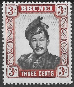 Brunei Scott 85 MNH 3c Sultan Omar Ali Saifuddin Issue of 1952