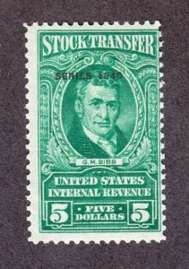 US RD83 $5 Stock Transfer Revenue Series of 1951 Mint OG LH SCV $90