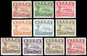 Nauru Scott 17-20, 22-27 (1924-37) Mint H VF, CV $55.25 B