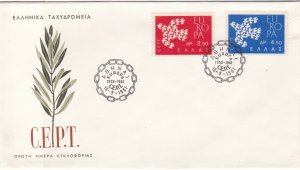 Europa Greece 1961 CEPT Chain Cancels Olive Branch Pic FDC Stamps Cover Ref25998