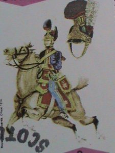 ​SCOTLAND-STAFFA STAMP-1974-MILITARY UNIFORMS SOLDIERS ON HORSE CTO-SHEET VF