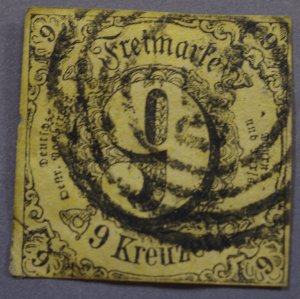 Thurn & Taxis #46 VG Concentric Circle Cancel w/ Numeral