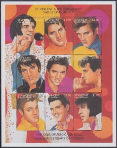 ST VINCENT  Sc # 2205-  MNH SHEETS of 6 and 9 DIFF ELVIS PRESLEY