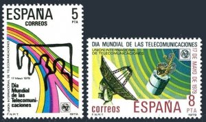 Spain 2149-2150, MNH. Michel 2414-2415. World Telecommunications Day, 1979.