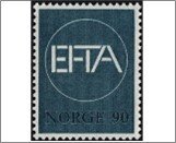 Norway Used NK 586   E.F.T.A. Dark blue 90 Øre
