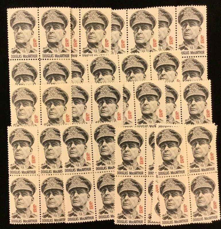 1424   General Douglas MacArthur.  100 MNH 6 cent single stamps.  Issued in 1971