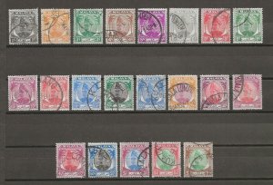 MALAYA/SELANGOR 1949/55 SG 90/110 USED Cat £40