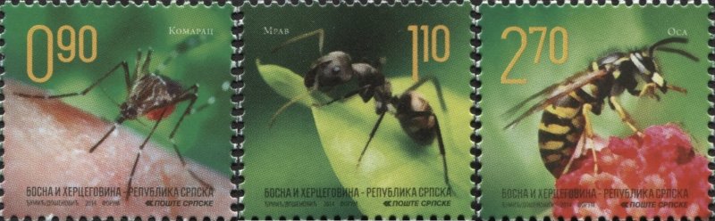 Bosnia and Herzegovina Srpska 2014 MNH Stamps Scott 507-509 Insects Ant Mosquito