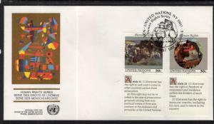 UN New York 599-600 Human Rights UN Postal Administration U/A FDC