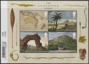 GB, (MSB30) 2018 SGMS4124 Mini Sheet (Barcode), CAPTAIN COOK, Mint (NH)