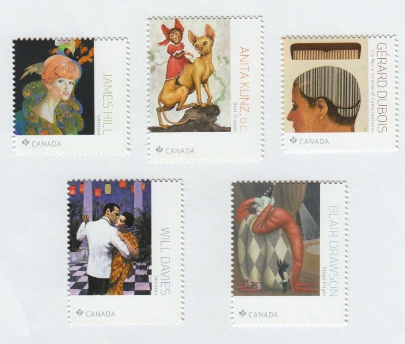 ILLUSTRATION = set of 5 DIE CUT to shape booklet stamps MNH Canada 2018 #3093-97
