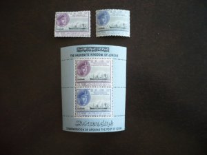 Stamps - Jordan - Scott# 383-384a- Mint Hinged Set of 2 Stamps & Souvenir Sheet