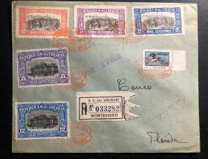 1925 Montevideo Uruguay First Flight Airmail cover FFC to Florida Sc#C8