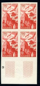 French Colonies, Algeria YTPA 11, 1949-53 200f vermilion, top margin imperf. ...