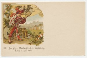 Postal stationery Bayern 1897 National Shooting Nurnberg