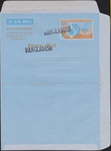 BANGLADESH overprint on Pakistan Forces Mail aerogramme unused.............B2799