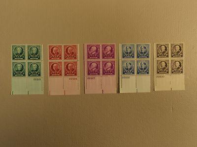 USPS Scott 869-73 American Educators Lot Of 5 1940 Plate ...