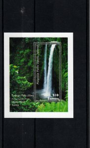 Samoa 2013 MNH Waterfall 1v Sheet Fuipisia Falls Upolu Islands River Plants