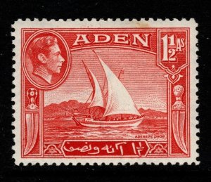 ADEN SG19 1939 1½a SCARLET MTD MINT