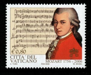 VATICAN CITY SG1482 2006 WOLFGANG AMADEUS MOZART MNH