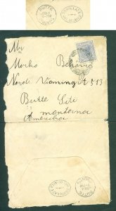 Austria. 1907 Cover  Adr. Montana  USA. Train Late/Mail Delayed. Sc.#  95.