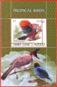 A4776 - SAW LEONE - ERROR MIPERF, special block: 2018. Tropical Birds-