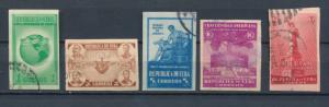 Cuba 1942 Scott  368-372 (5) Imperf. used - Spirit of Democracy