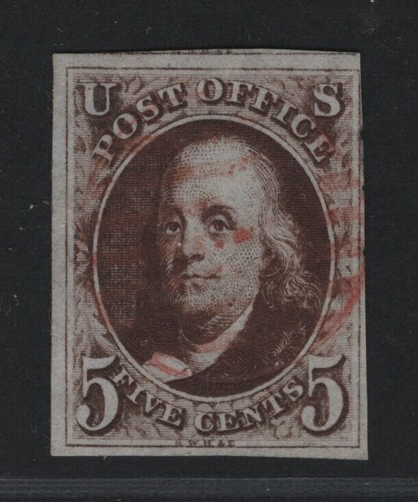 1a VF used neat light Red cancel with nice color cv $ 425 ! see pic !