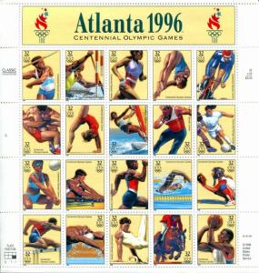 US Scott #3068 Atlanta 1996 Olympics Sheet MNH. Free Shipping.