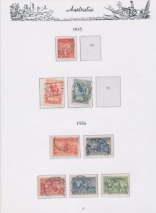 Australia 1935/64 Used on Pages(Apx 100 Items) UK2032