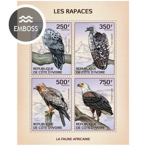 2014 IVORY COAST  MNH. RAPTORS   |  Michel Code: 1554-1557  |  Scott Code: 1209