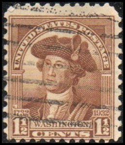 United States 706 - Used - 1 1/2c George Washington (1932) (2)