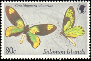 Solomon Island #431-434, Complete Set(4), 1980, Butterflies, Hinged