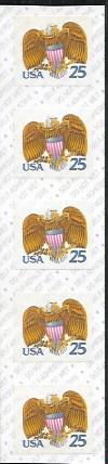 US #2431 Eagle & Shield Strip of 5. MNH.