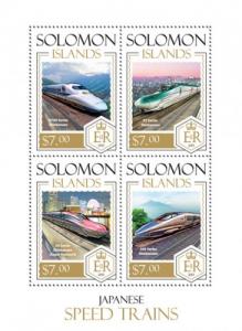 SOLOMON ISLANDS 2013 SHEET JAPANESE SPEED TRAINS slm13808a