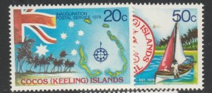 Cocos Islands Sailing Boat Palm Trees Map Flag MNH** Stamps A30P3F40415-