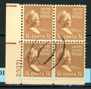 PKStamps - USA - 805 - Used - Plate Block - 30-101