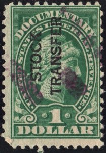 RD12 $1.00 Stock Transfer Stamp (1918) Used