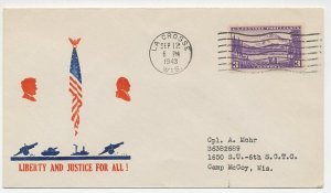 Patriotic cover USA 1943 Liberty and Justice for All