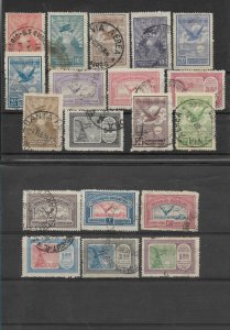 ARGENTINA 1928 FIRST AIRMAIL STAMPS AIRPLANES GLOBE MAPS EAGLE SCOTT C1/19 USED